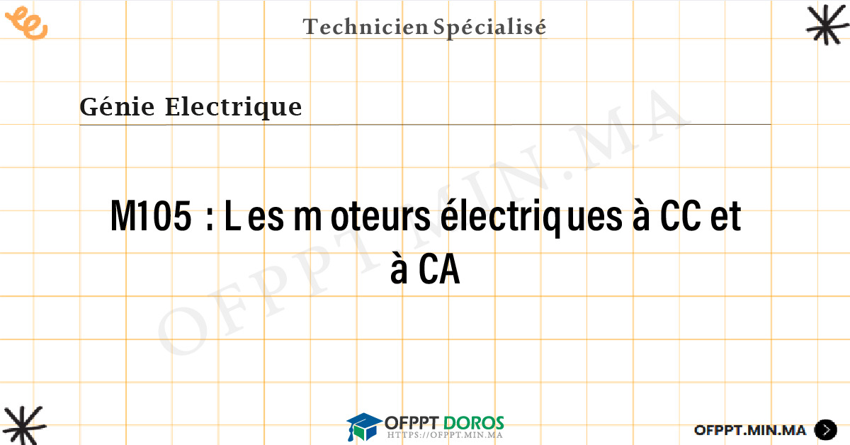 Sommaire détaillé du cours Les moteurs électriques à CC et à CA M105 OFPPT - Structure du module