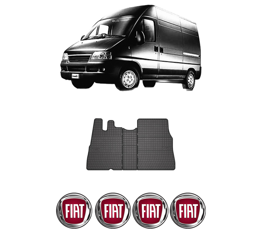 Set covorase presuri FIAT DUCATO Van (244_) din 2001-2018, auto, din cauciuc thermoplastic, 4 Stickere auto cu FIAT