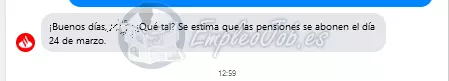 Confirmación pago pensiones mes de marzo 2023 por el banco Santander 