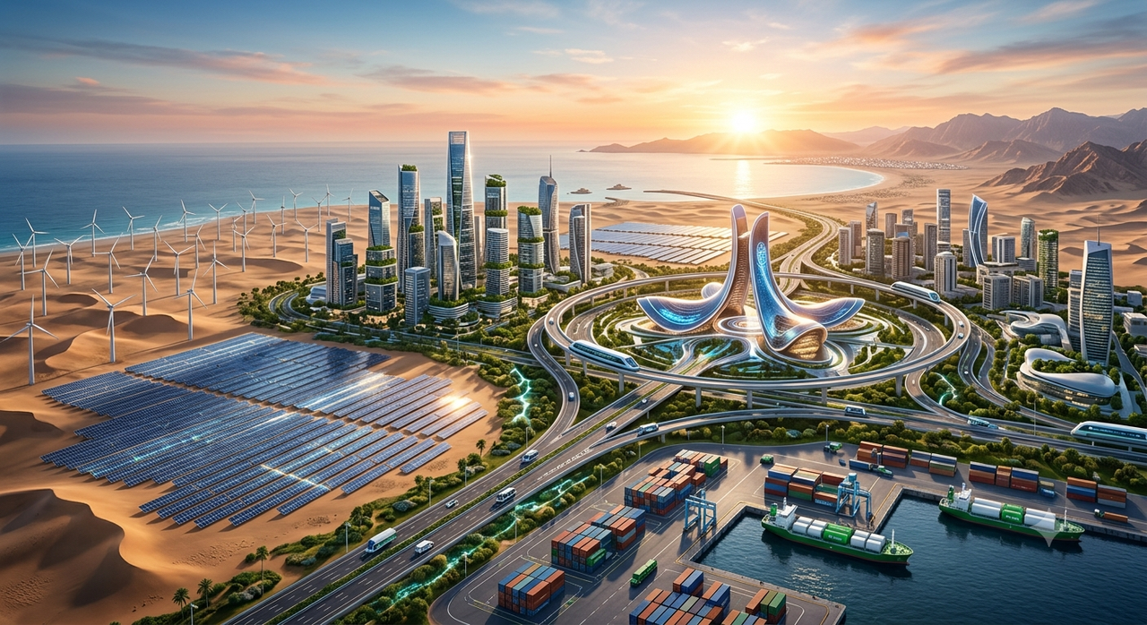 العنوان: فجر جديد للاقتصاد والشرق الأوسط: التحول الرقمي والطاقة المتجددة يرسمان ملامح المستقبل