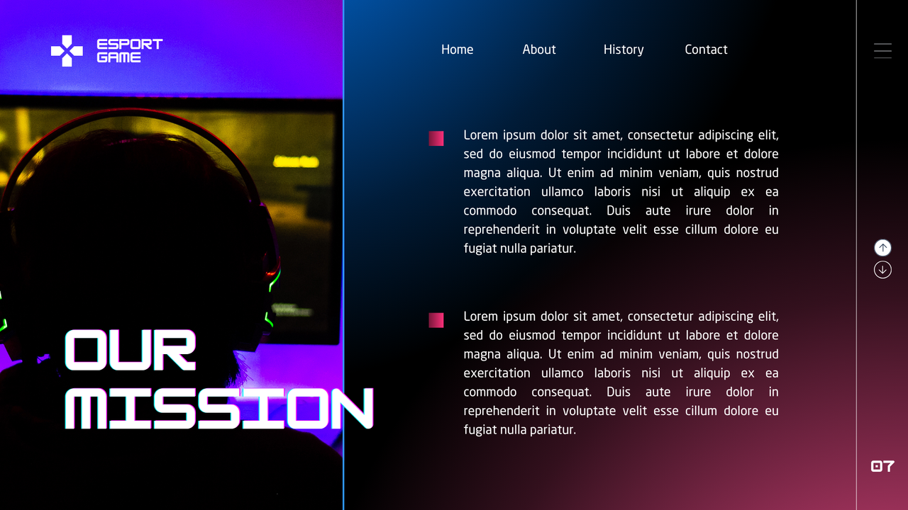 Dark Blue and Red Neon Futuristic Esports Game Presentation