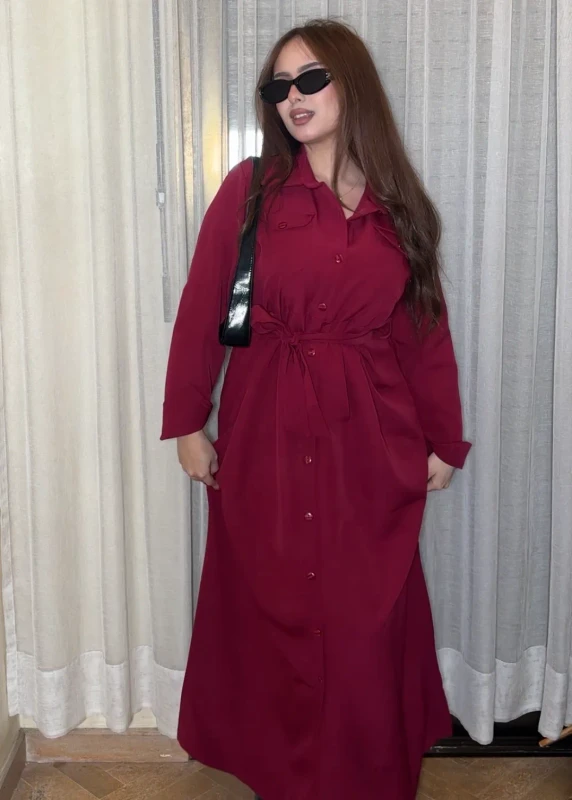 فستان لونا باللون غرونة