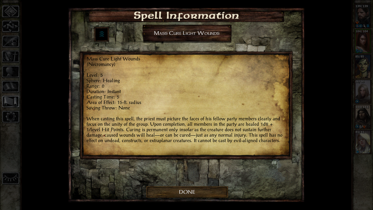 [IWDEE] Mass Cure Light Wounds Not Healing Party r/icewinddale