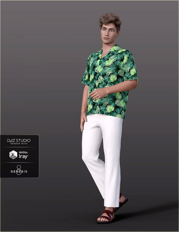 dforce hc hawaiian shirts outfit for genesis 8 males 00 main daz