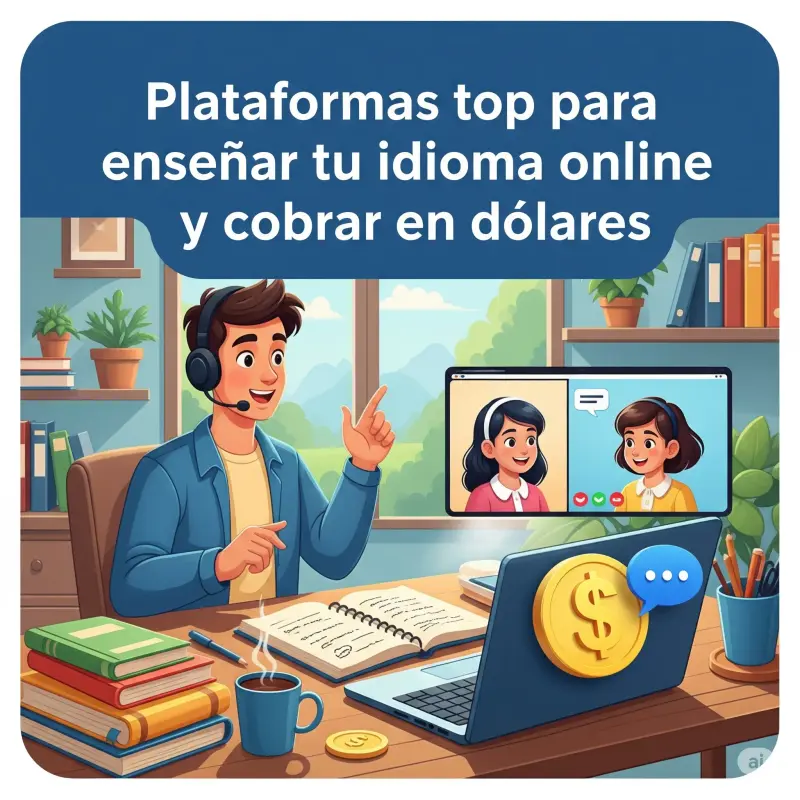 Plataformas top para enseñar tu idioma online y cobrar en dólares
