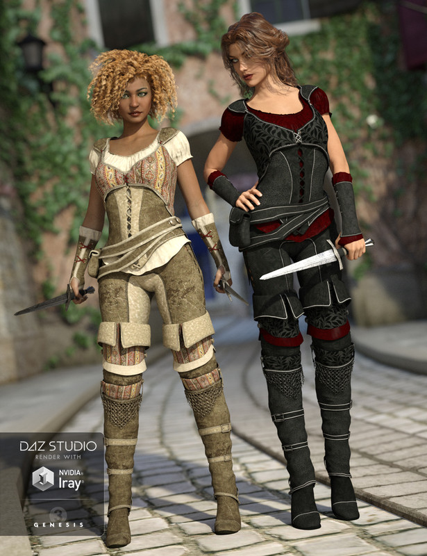 00 daz3d shameless rogue outfit for genesis 3 female s