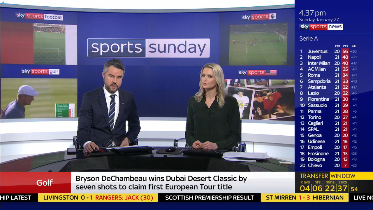 27 January - 12.00.00 - Sports Sunday. Stay in touch with the ne
