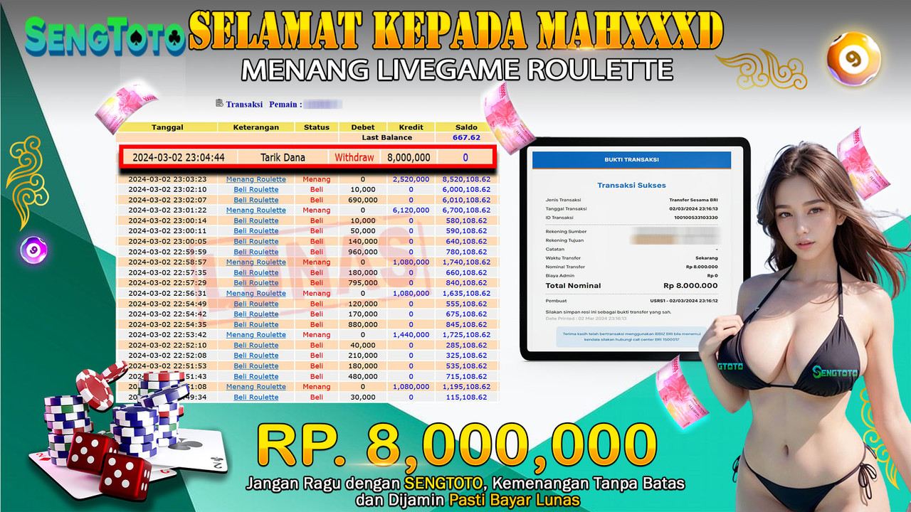 BUKTI PEMBAYARAN LIVEGAME ROULETTE
