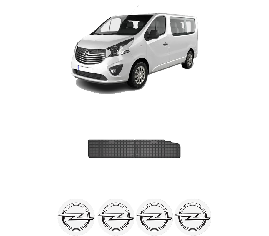 Set covorase presuri OPEL VIVARO B Bus (X82) din 2014-2019, auto, din cauciuc thermoplastic, 4 Stickere auto cu OPEL