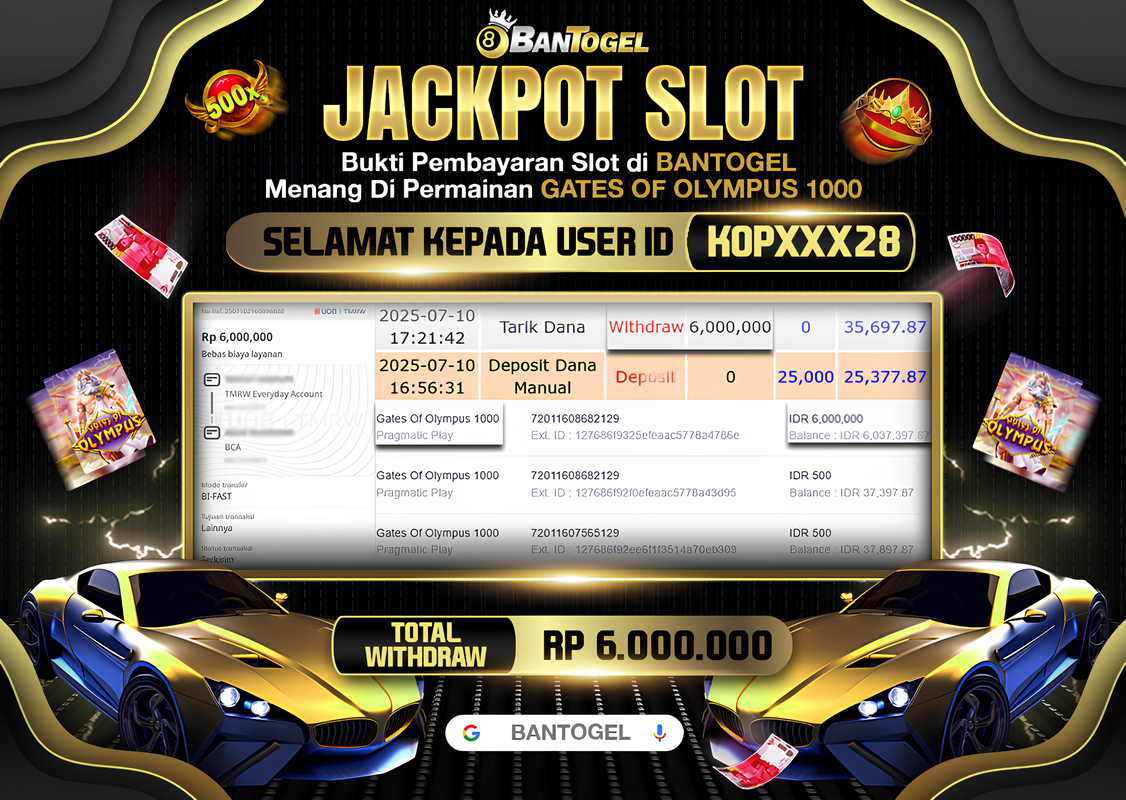 BUKTI JACKPOT LUNAS BANTOGEL