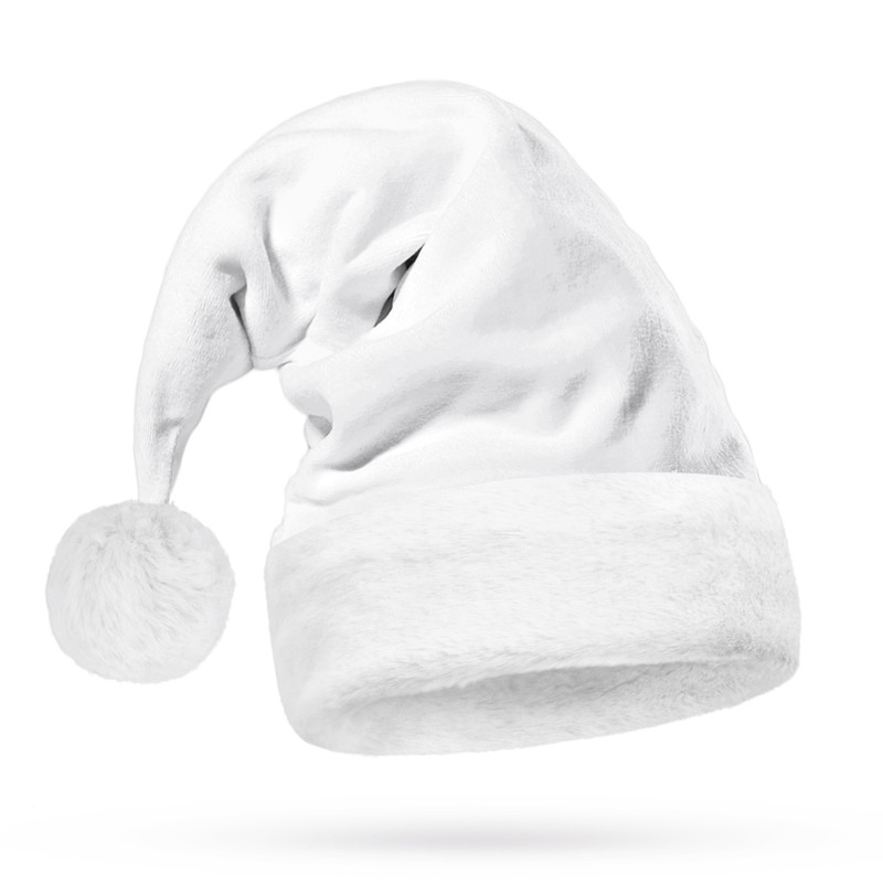 best high quality demure pure white santa hat