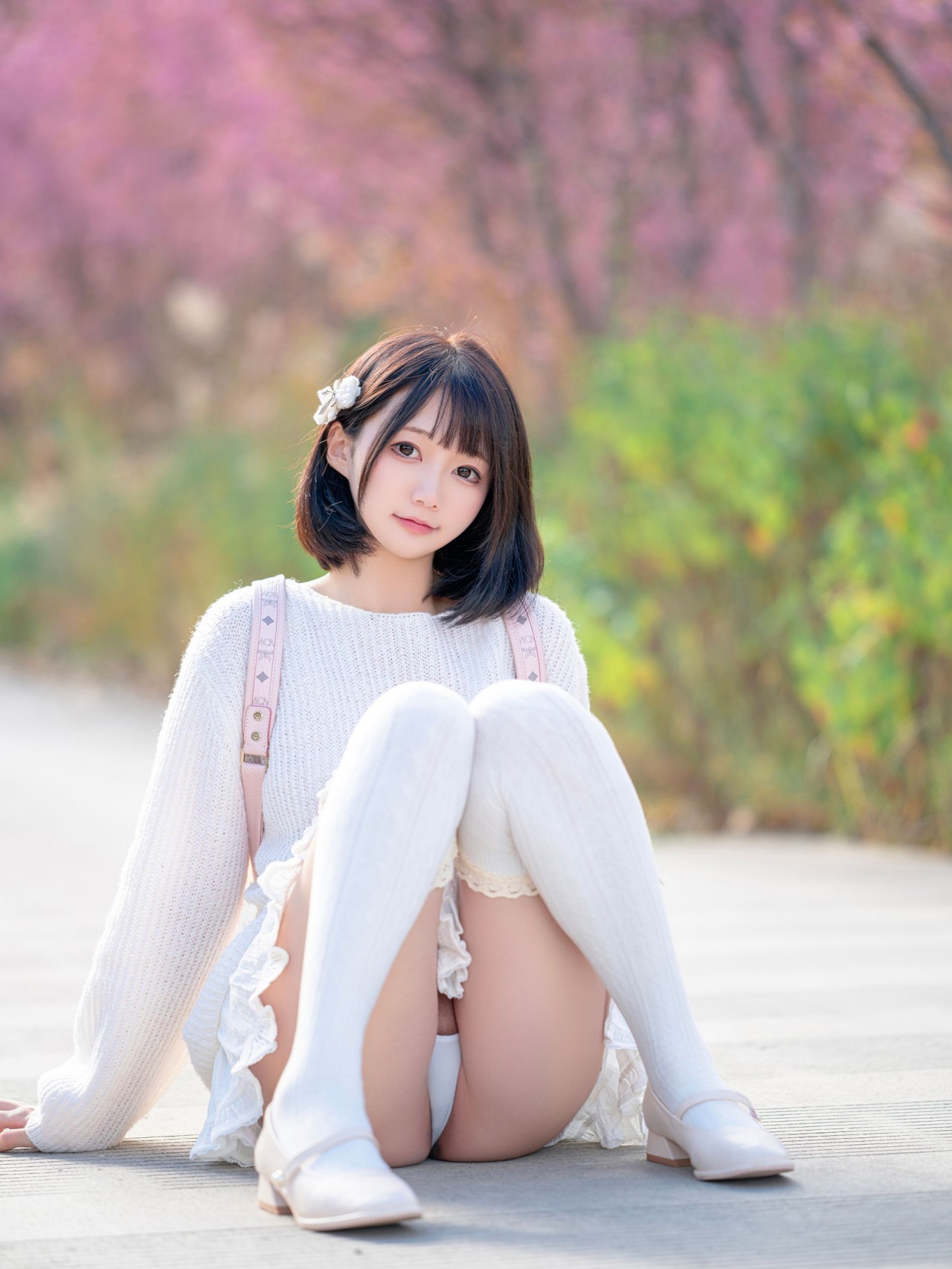 nagisa 魔物喵《樱花树下》写真，清新优雅的气质美女插图4