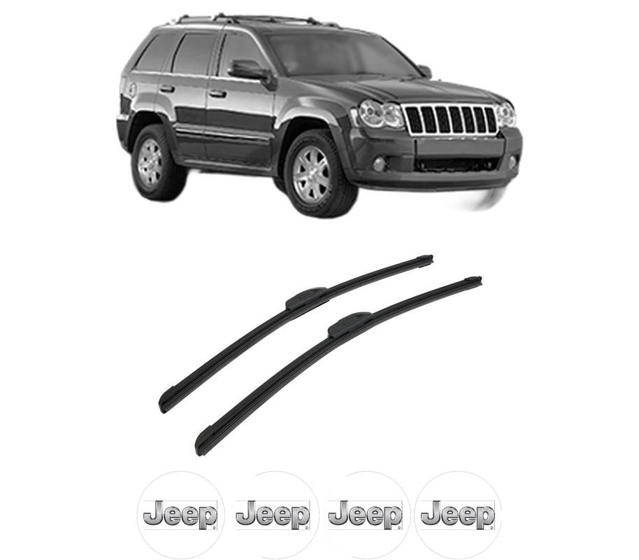 Set stergatoare auto JEEP GRAND CHEROKEE III (WH, WK) din 2004-2011, pentru parbriz auto, 2 bucati, Bosch Aerotwin Retrofit, din cauciuc siliconat rezistent, 4 Stickere Auto JEEP