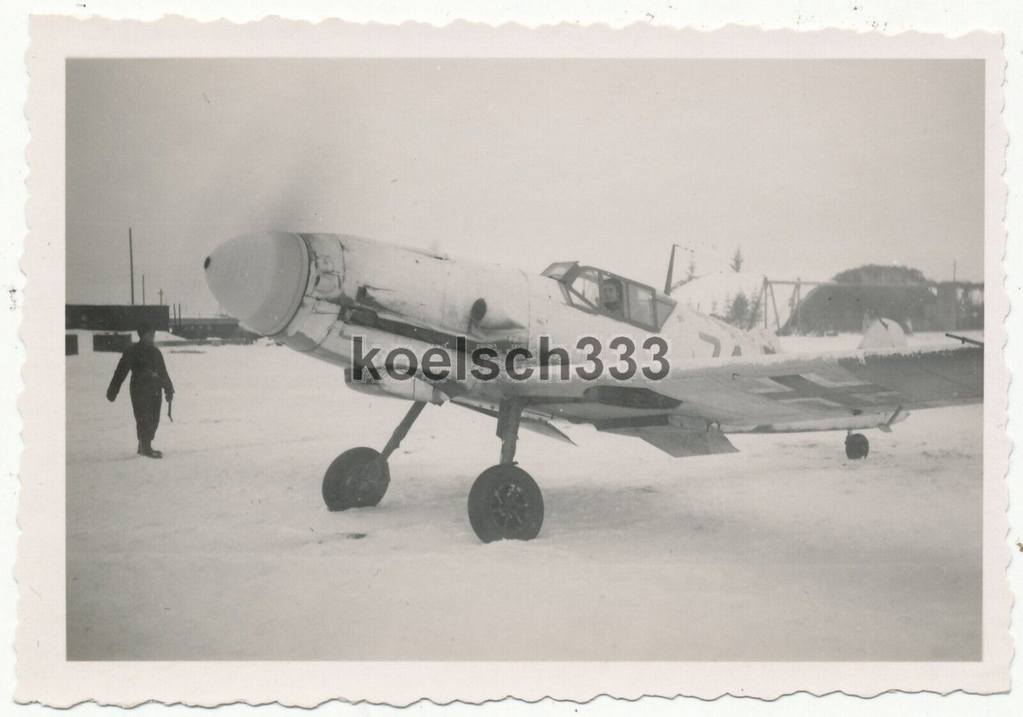 Foto Jagdflieger E. Bergmann im Messerschmitt Me 109 Flugzeug JG 101 Landau 1945 (2)