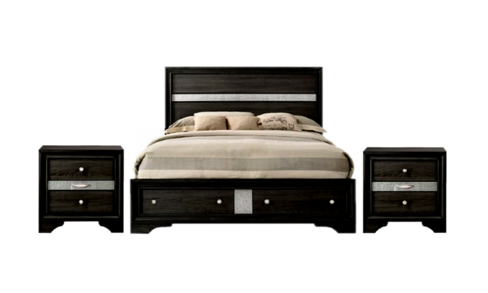 Black and silver bedroom set. ebay