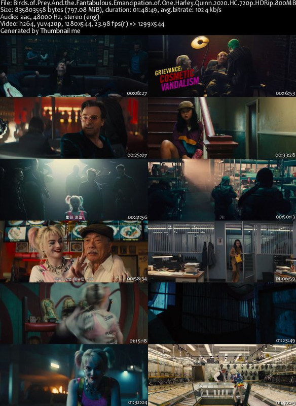 Birds of Prey And the Fantabulous Emancipation of One Harley Quinn 2020 HC 720p HDRip 800MB x264-GalaxyRG