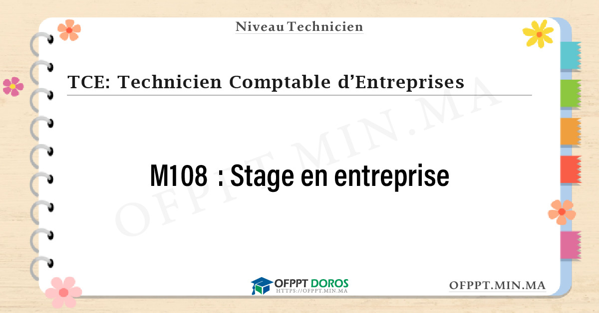 Sommaire détaillé du cours Stage en entreprise M108 OFPPT - Structure du module