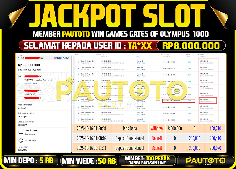 BUKTI JACKPOT LUNAS PAUTOTO