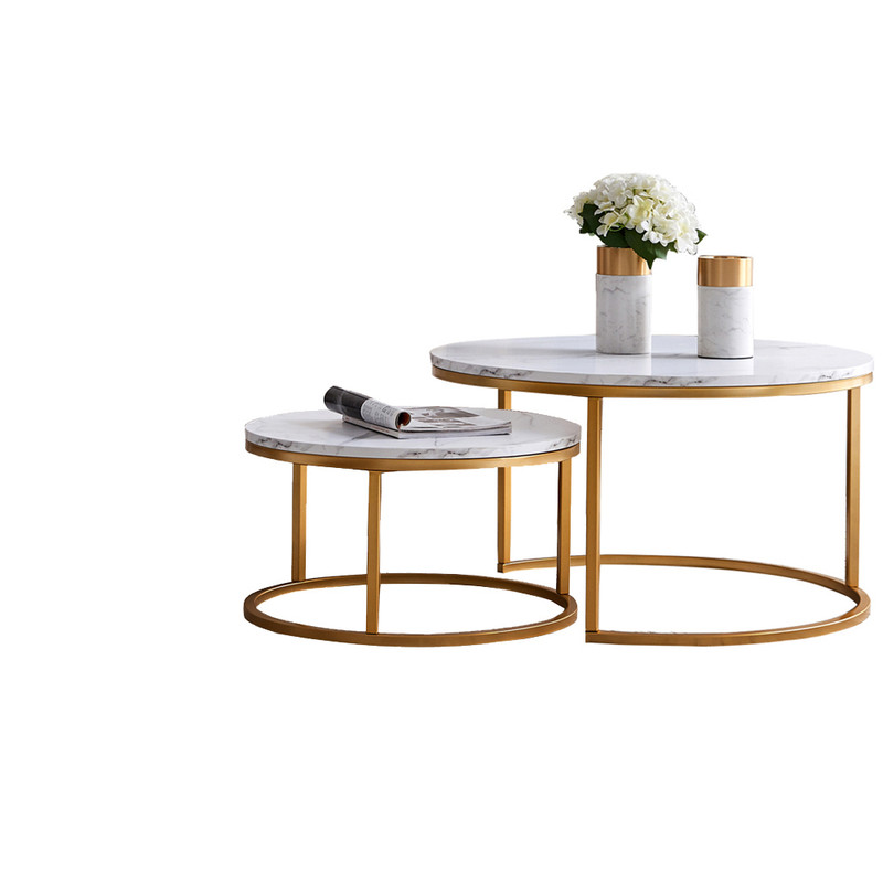 Table basse aspect marbre