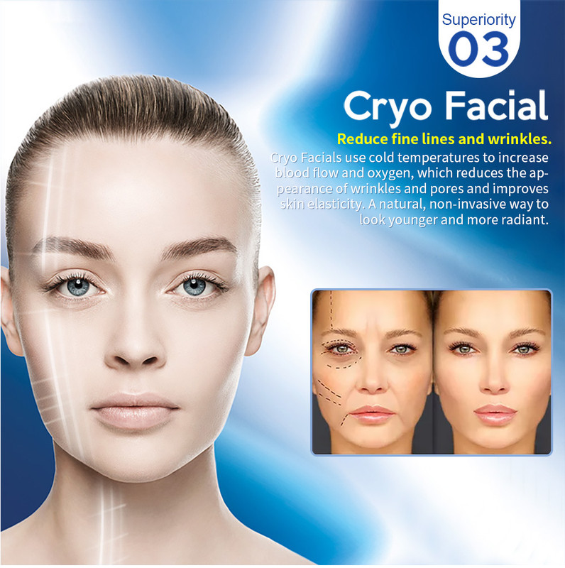 Cryo facial: reduce fine lines and wrinkles