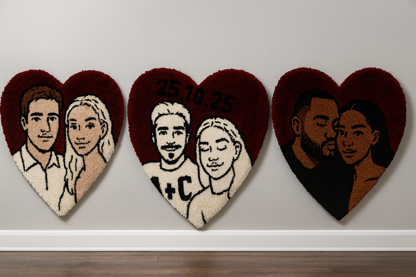 SideLove Hochzeits Teppiche – handgetuftete Paar-Teppiche von SideSocks