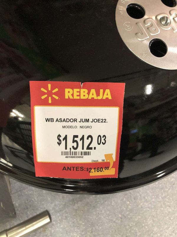 Walmart express Asador Weber jumbo 22” 