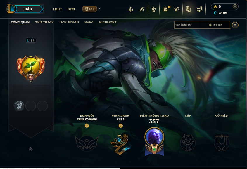 Acc LMHT # - Không Khung