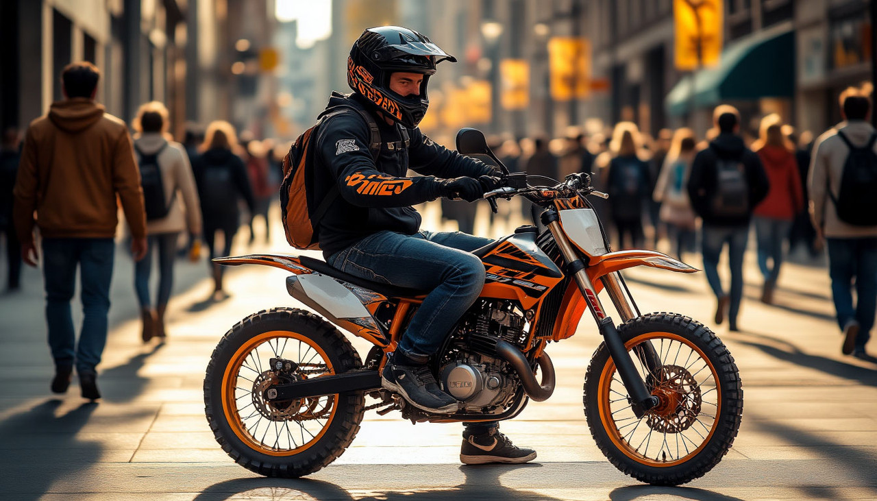 питбайк с пассажиром