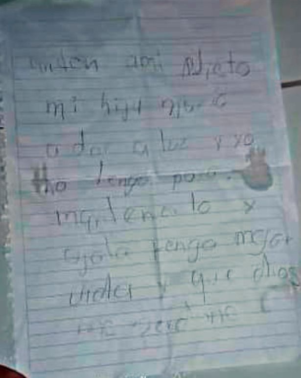 Catatan yang ditinggalkan bersama dengan bayi berusia sepekan