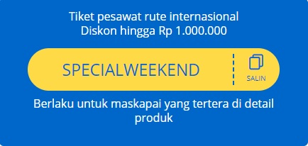 Kode promo tiket pesawat rute internasional diskon hingga Rp 1 juta