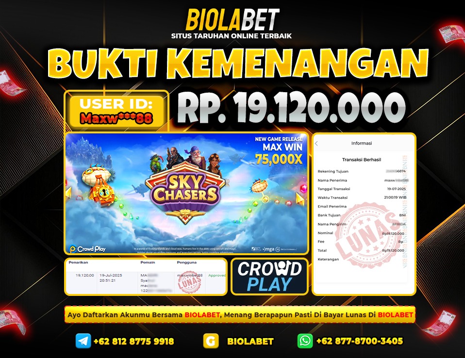 BIOLABET JACKPOT CROWD PLAY Rp.19.120.000.,- LUNAS
