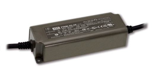 Driver LED MEAN WELL PWM-40-12 12V 40W Salida PWM IP67 Regulable 3 en 1