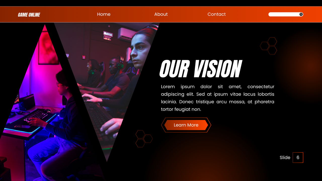 Orange and Black Gradient Bold Game Presentation