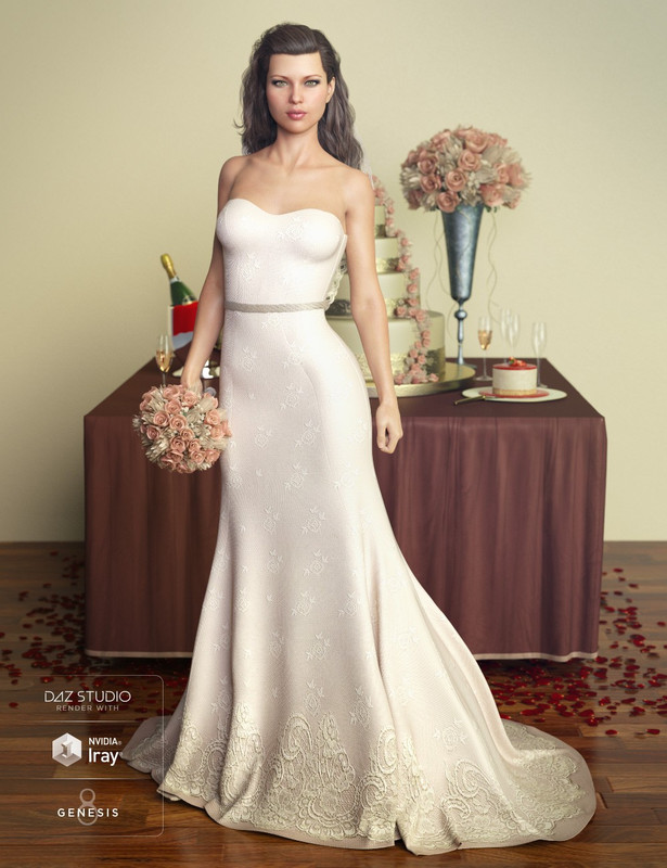 daz3d the bride wedding gown for gen8 female pop01