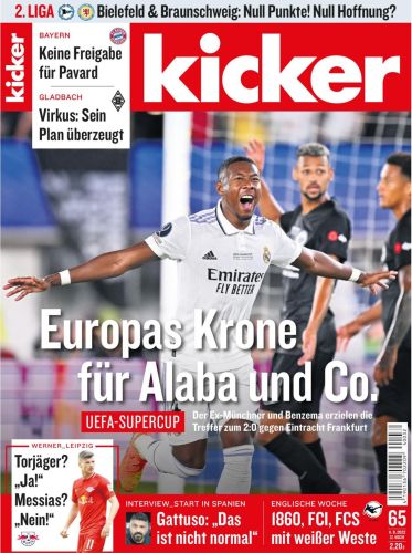 Cover: Kicker Sportmagazin No 65 vom 11 August 2022 Cover: Kicker Sportmagazin No 65 vom 11 August 2022