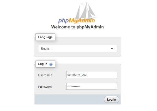 phpMyAdmin Login Page on Ubuntu 24.04