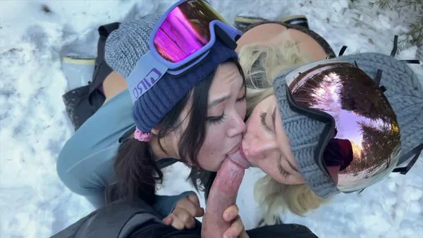 Lulu Romanova And Lucy Mochi Skier Sluts Sharing Cock Out In The Snow NEW VID