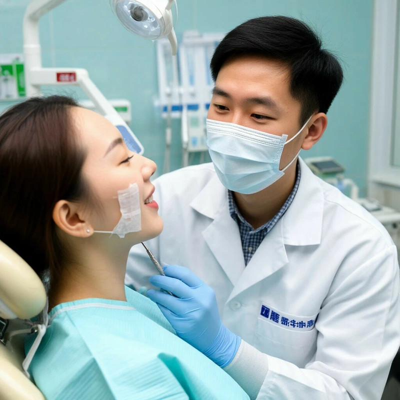 Стоматолог лечит зубы