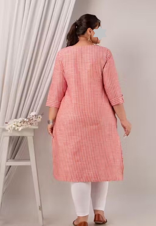 Cotton Kurti For Women ! Women Pure Cotton Straight Kurti ! Pink Cotton Kurti ! Plus size Kurti ! Kurti For Girls ! Causal Wear Kurti ! long Kurti Color 1 (KS161)