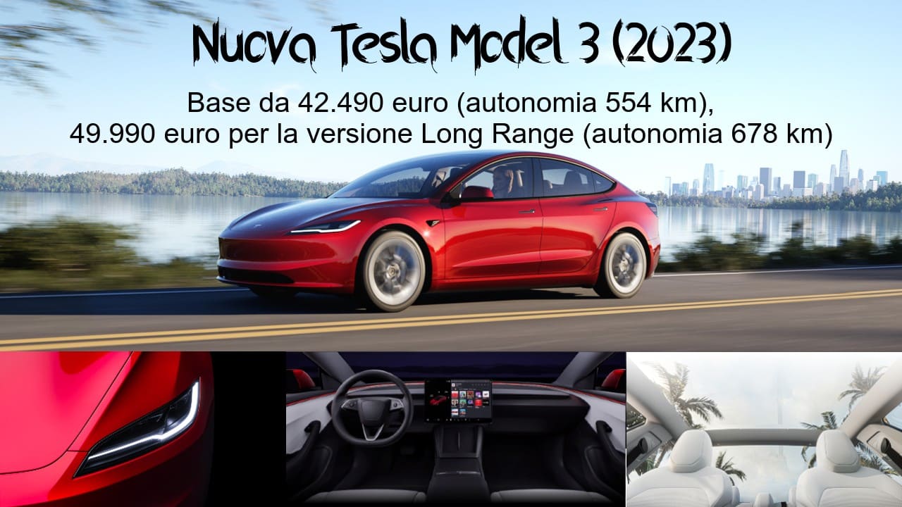 Nuova Tesla Model 3, 2023