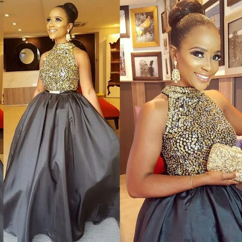 black and gold formal dress