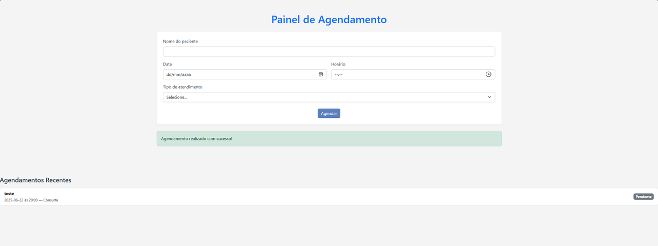 Painel de Agendamentos