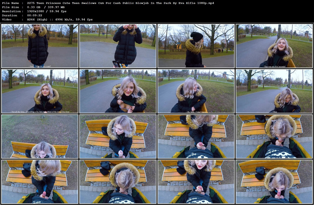 2275 Teen Princess Cute Teen Swallows Cum For Cash Public Blowjob In The Park By Eva Elfie 1080p mp4