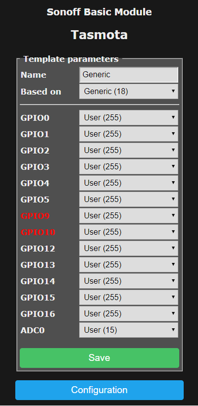 Configure Template