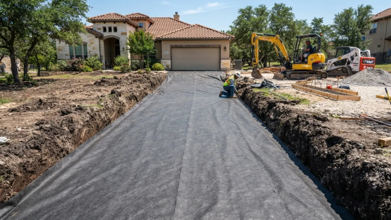 Blackland Prairie clay soil San Antonio concrete driveway base preparation