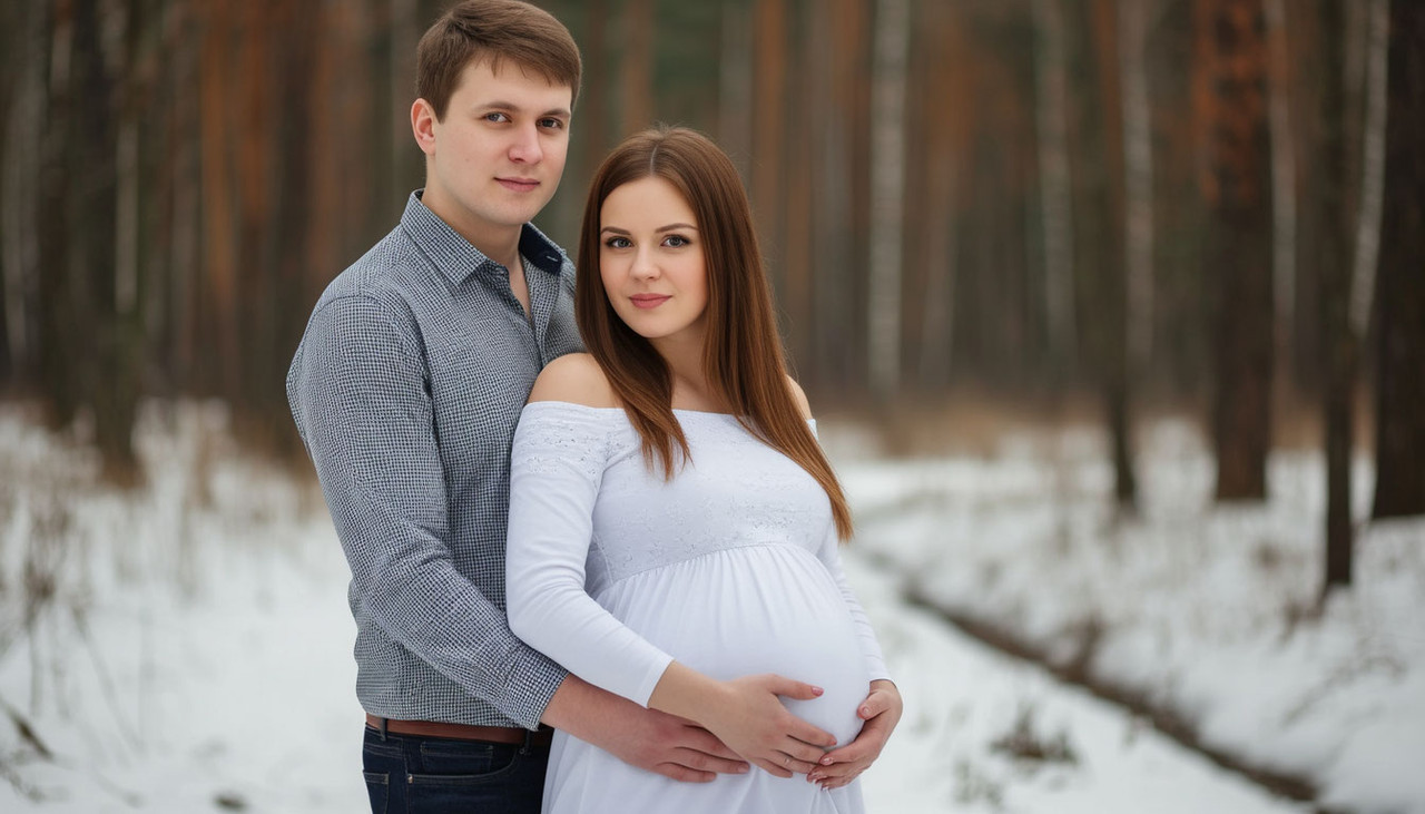 Фотосъемка беременная жена и муж