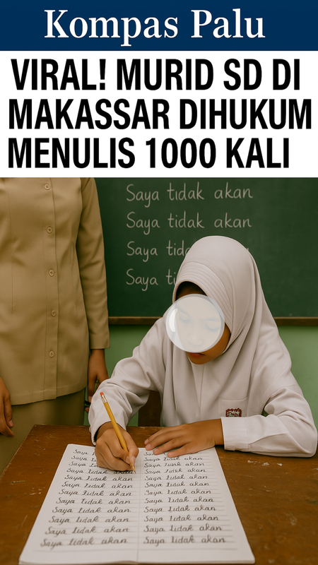 Ilustrasi murid SD dihukum menulis di kelas