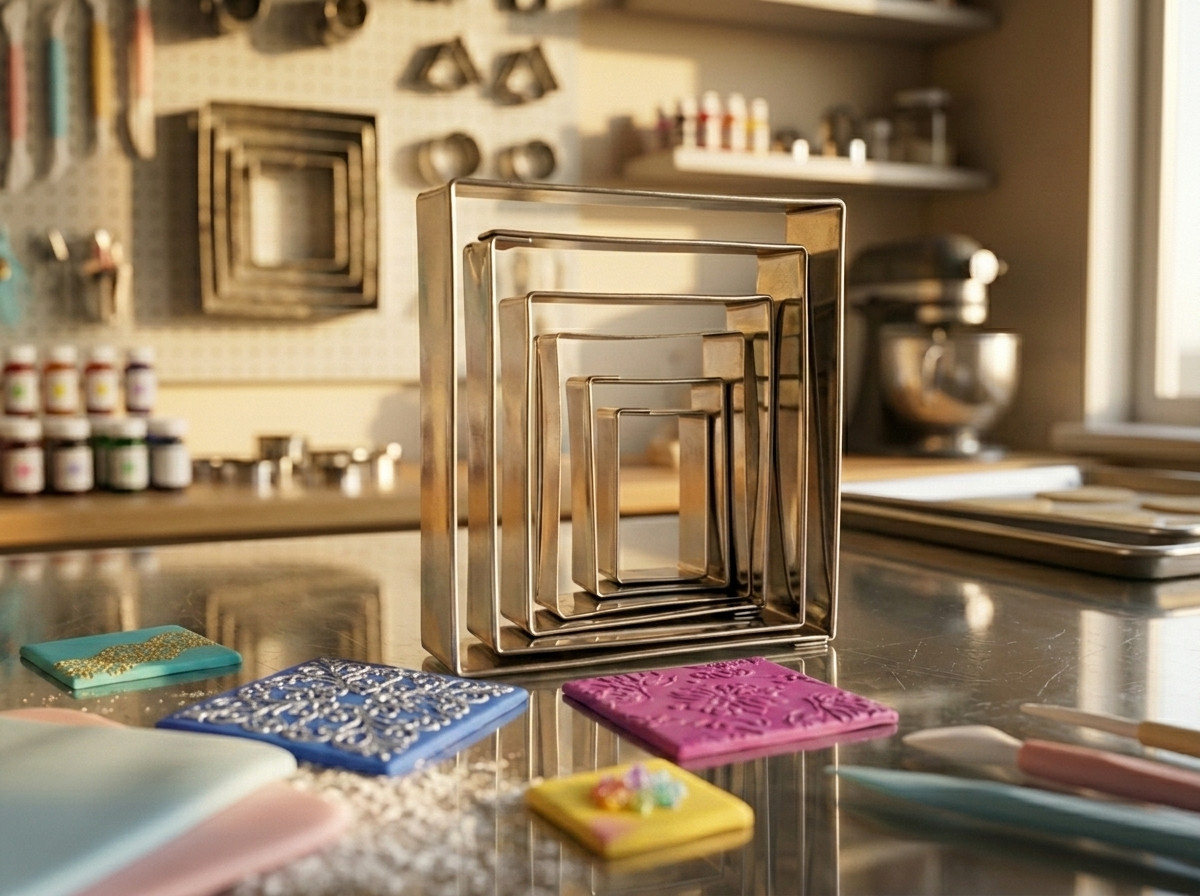 Cortador de galletas rectangular y decoración de tortas fondant