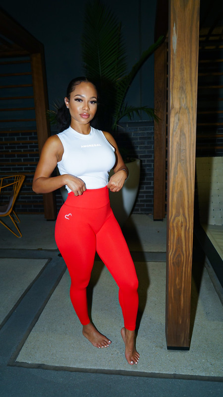 BLACKs504U-Amore RED leggings