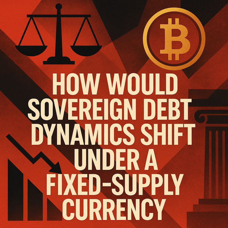 How would sovereign debt dynamics shift under a fixed-supply currency